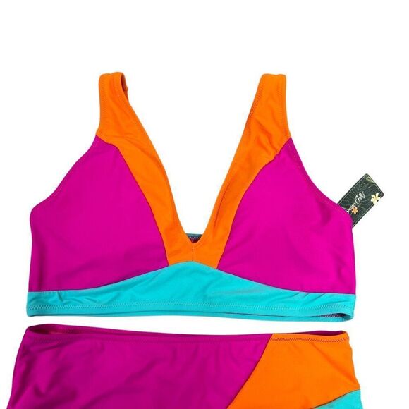 Blooming Jelly Women's Size XL Colorful High Waisted Full Coverage Bikini - Picture 5 of 9